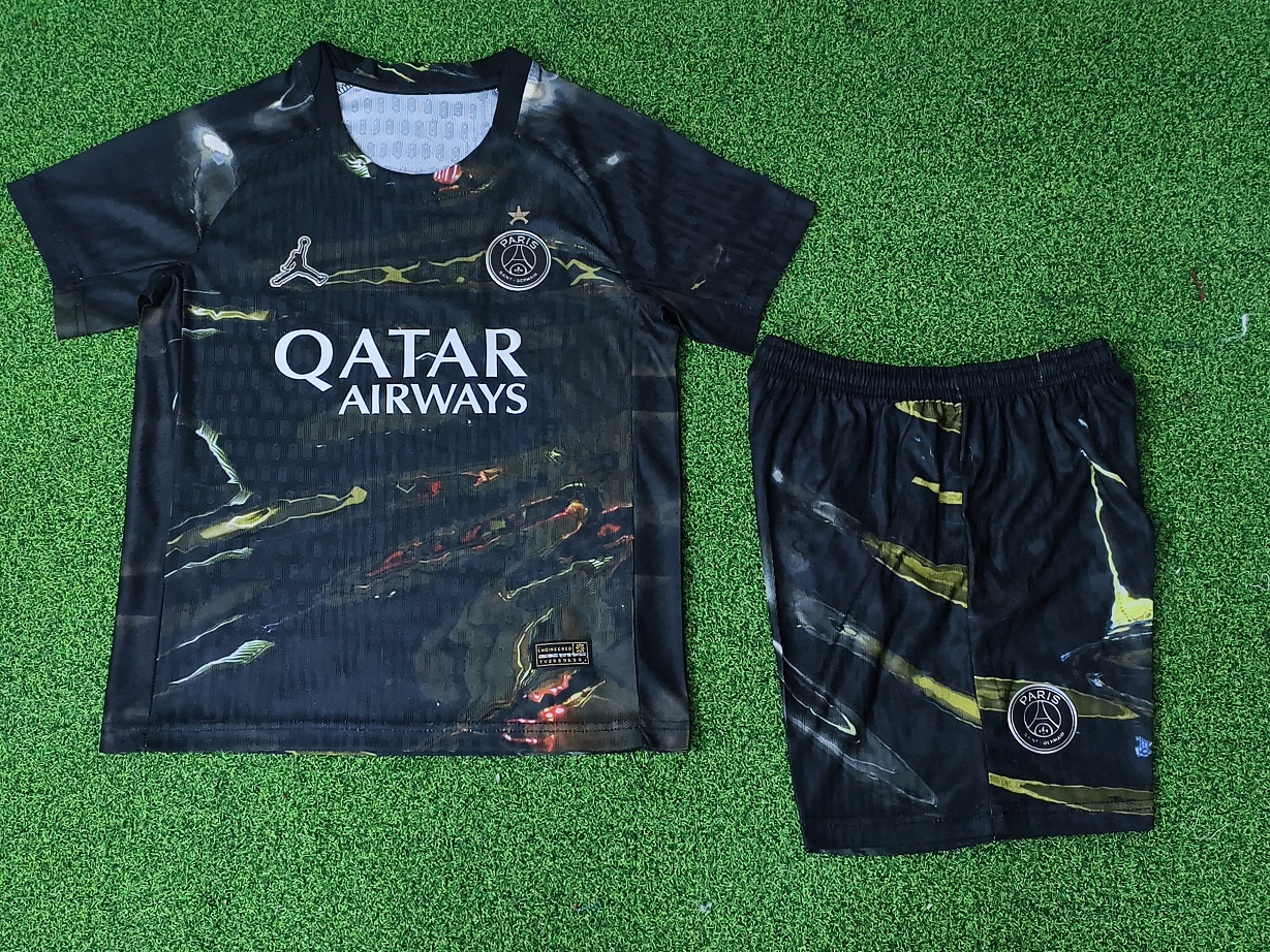 Kids-Paris St Germain 25/26 Fifth Black One Star Jersey(Player)